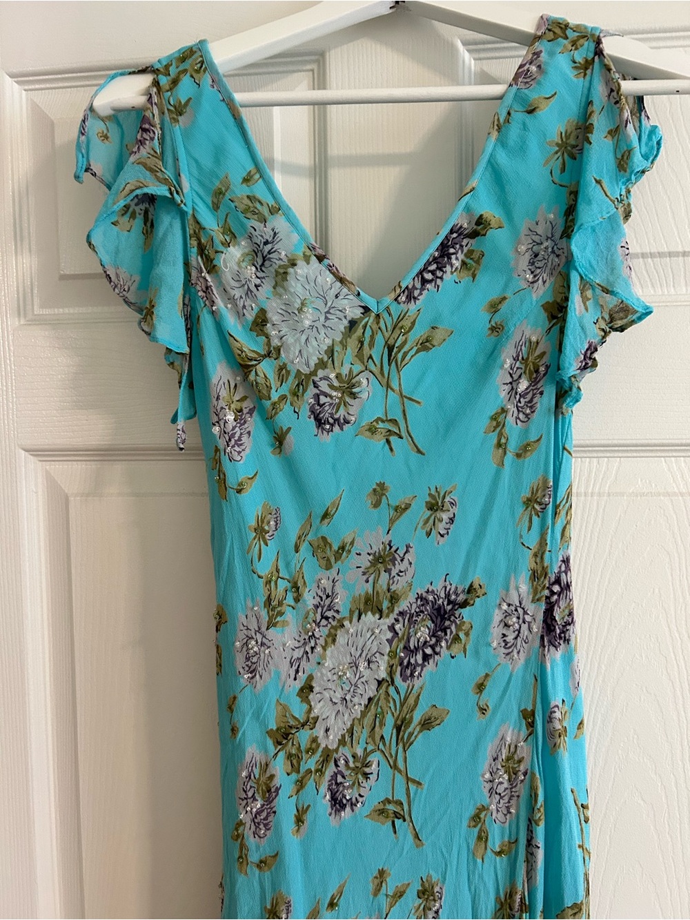 Y2K 90s vintage bias cut beaded silk dress